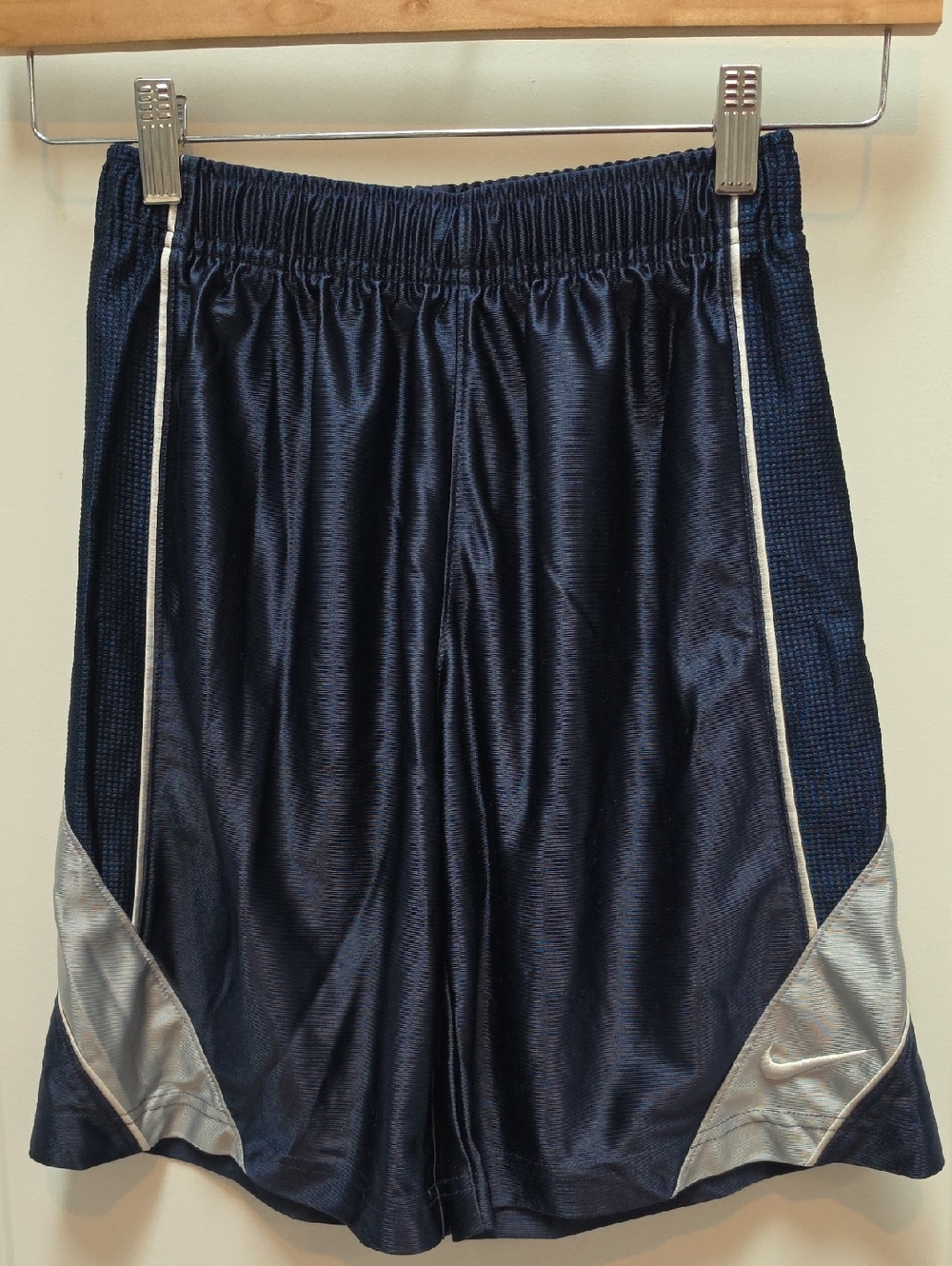 Nike Navy and Silver Performance Basketball Shorts